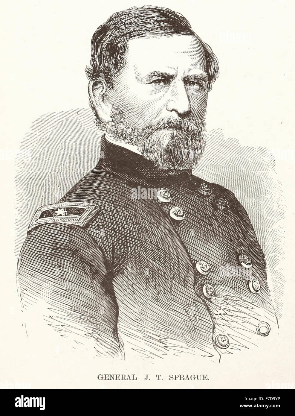 General J T Sprague - Union General - USA Civil War Stock Photo