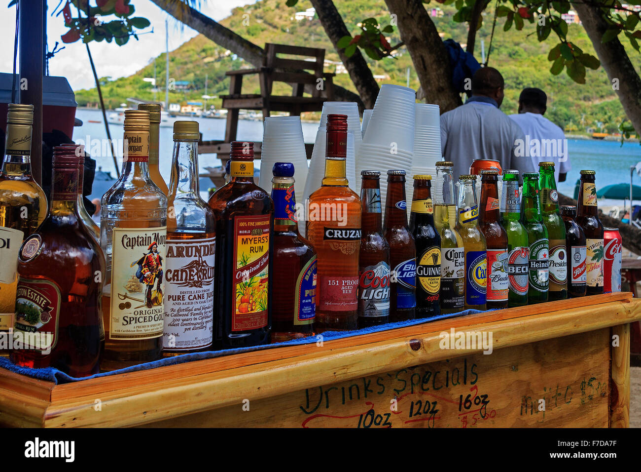 A Good Drink On The Beach Tortola British Virgin Islands Stock Photo