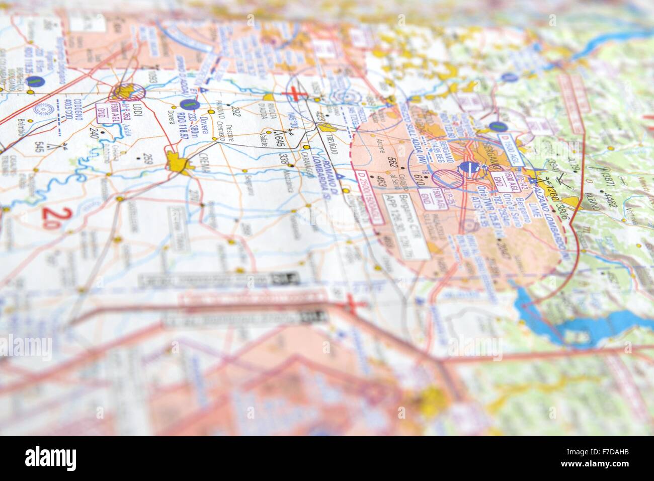 Aircraft navigation chart Stock Photo Alamy