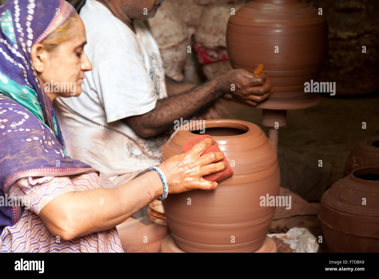 The image of Potter was taken in Dharavi, Mumbai. Stock Photo