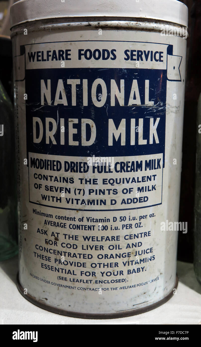 UK National Dried Milk tin from WW2 Stock Photo