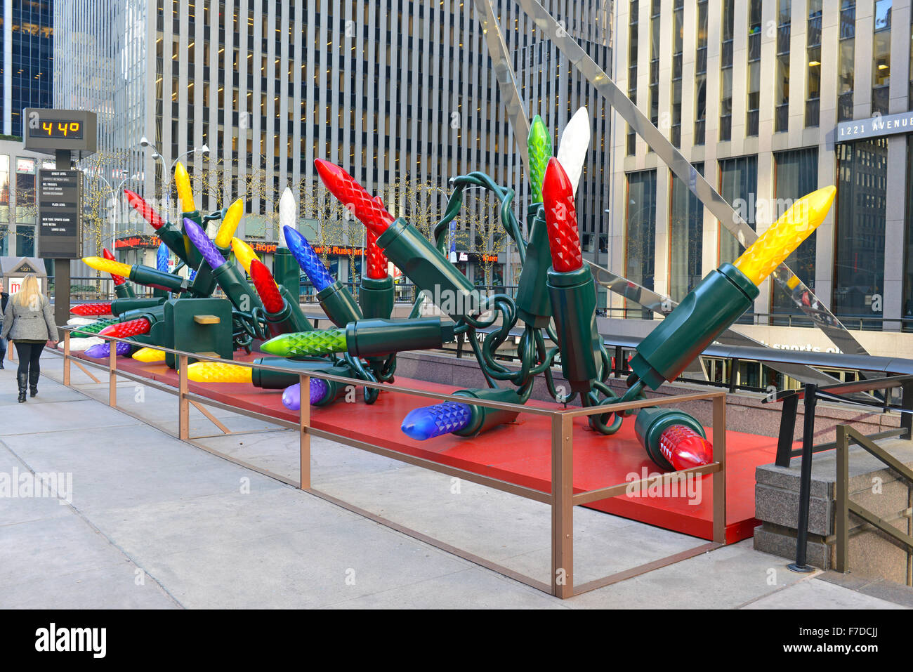 Giant Christmas lights decoration in Manhattan, New York Stock Photo