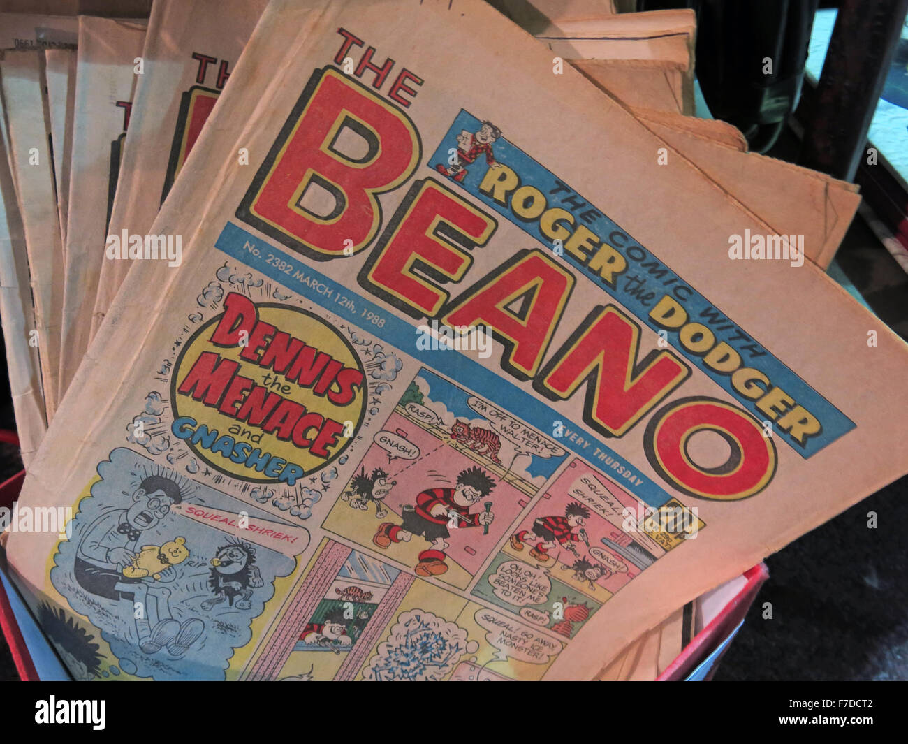 Collection of historic Beano Comics March 12th 1988 Stock Photo