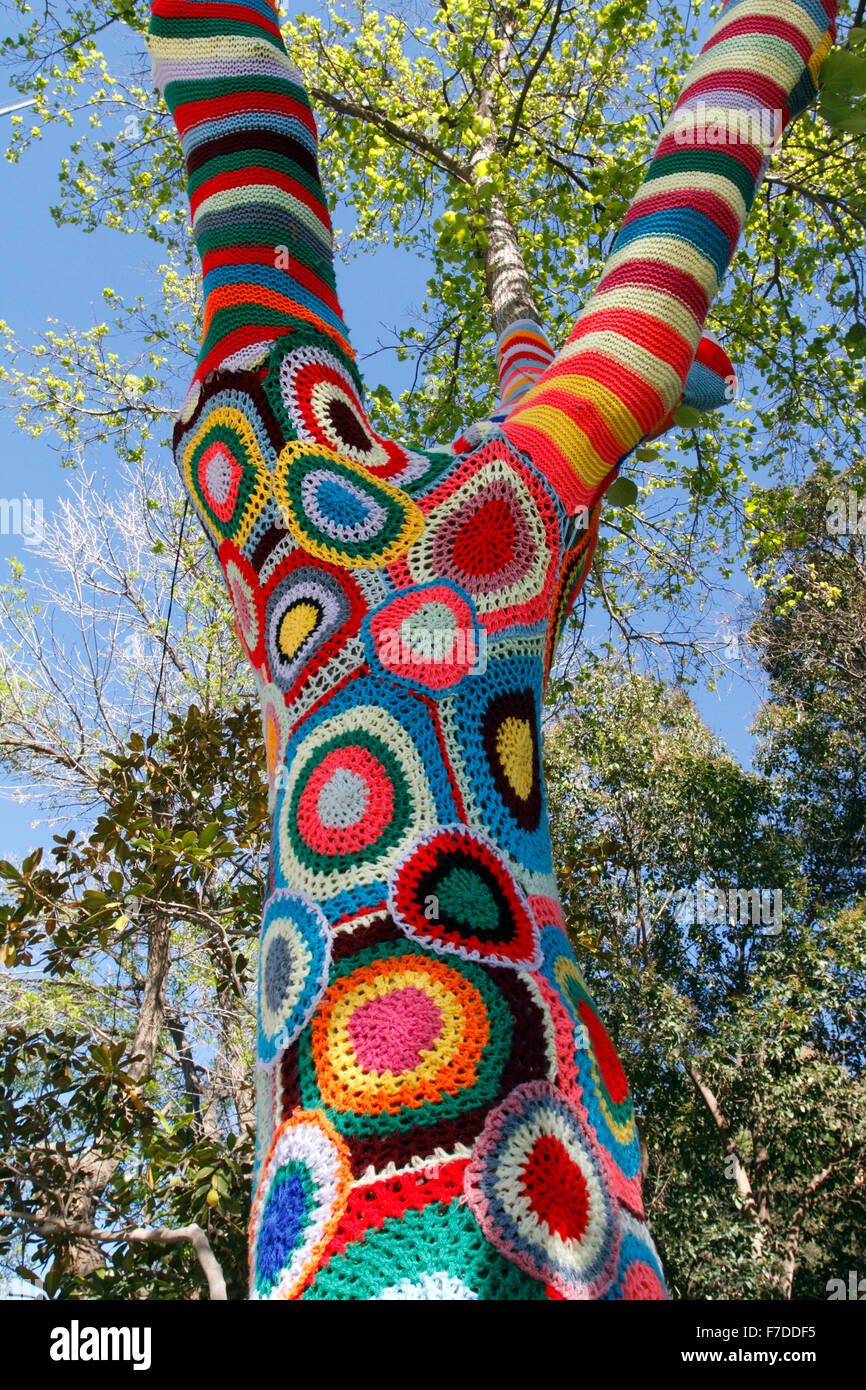 Yarn bombing tree hi-res stock photography and images - Alamy