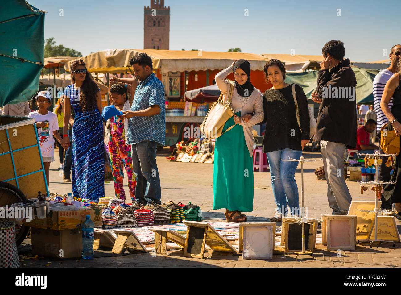 Young women on the Jemaa el Fna square in Marrakesh Stock Photo