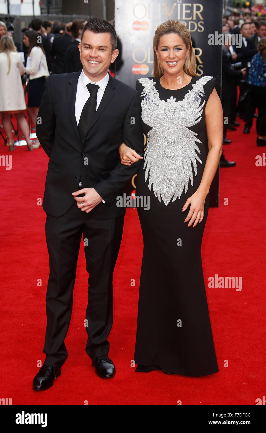 Apr 12, 2015 - London, England, UK - Claire Sweeney and Paul Sylvester attending The Olivier Awards 2015, Royal Opera House, Cov Stock Photo