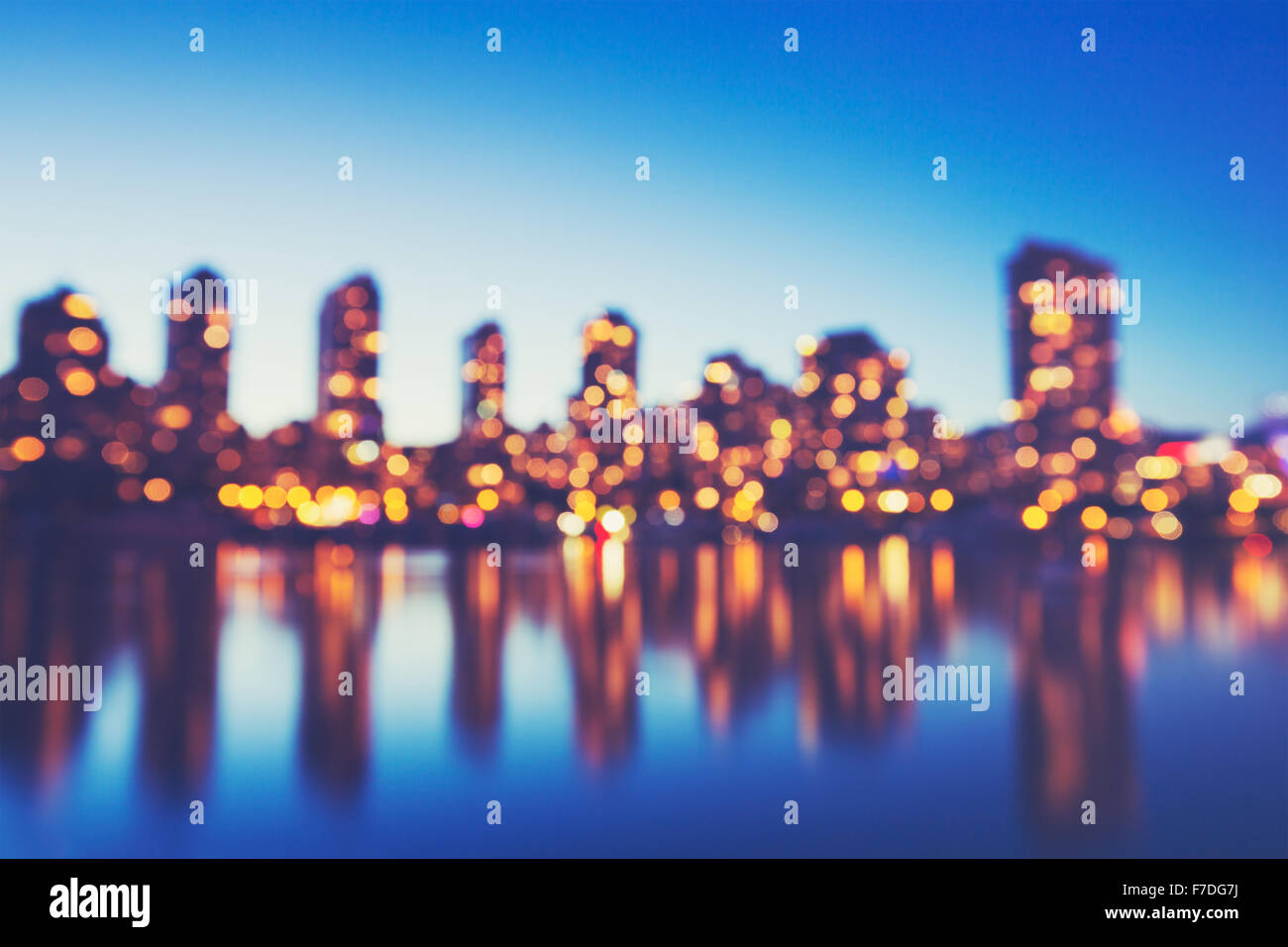 Abstract Background of Beautiful Out of Focus City Lights, Blurred View of  City Skyline at Sunset Stock Photo - Alamy
