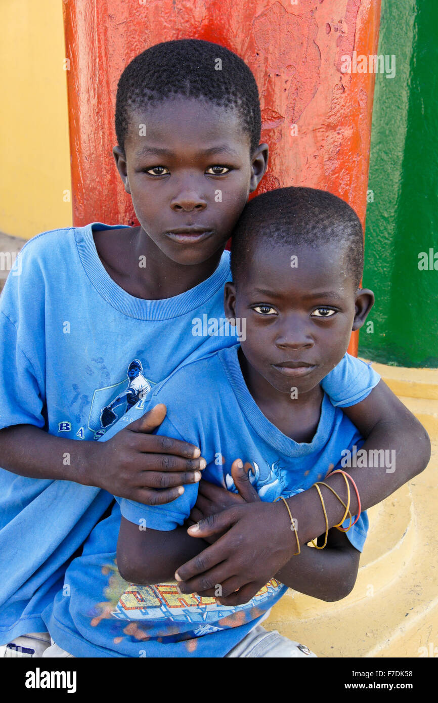 Two young boys, Cape Coast, Ghana Stock Photo