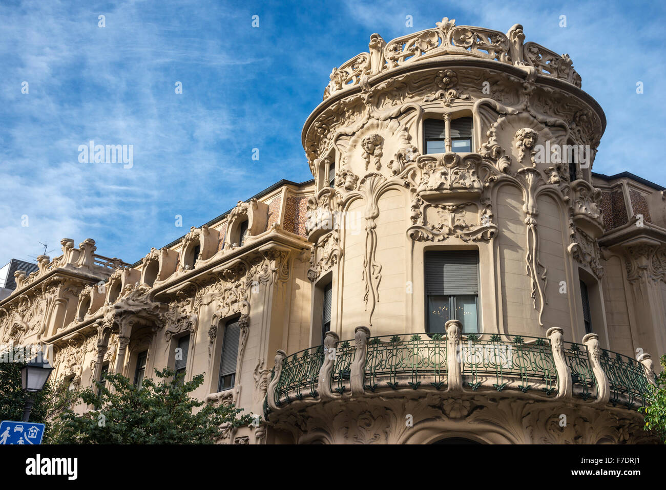 The Art Nouveau Palacio Longora, architect Jose Grases Riera, built 1902-4, Calle de Fernando VI, Alonso Martinez, Madrid. Stock Photo
