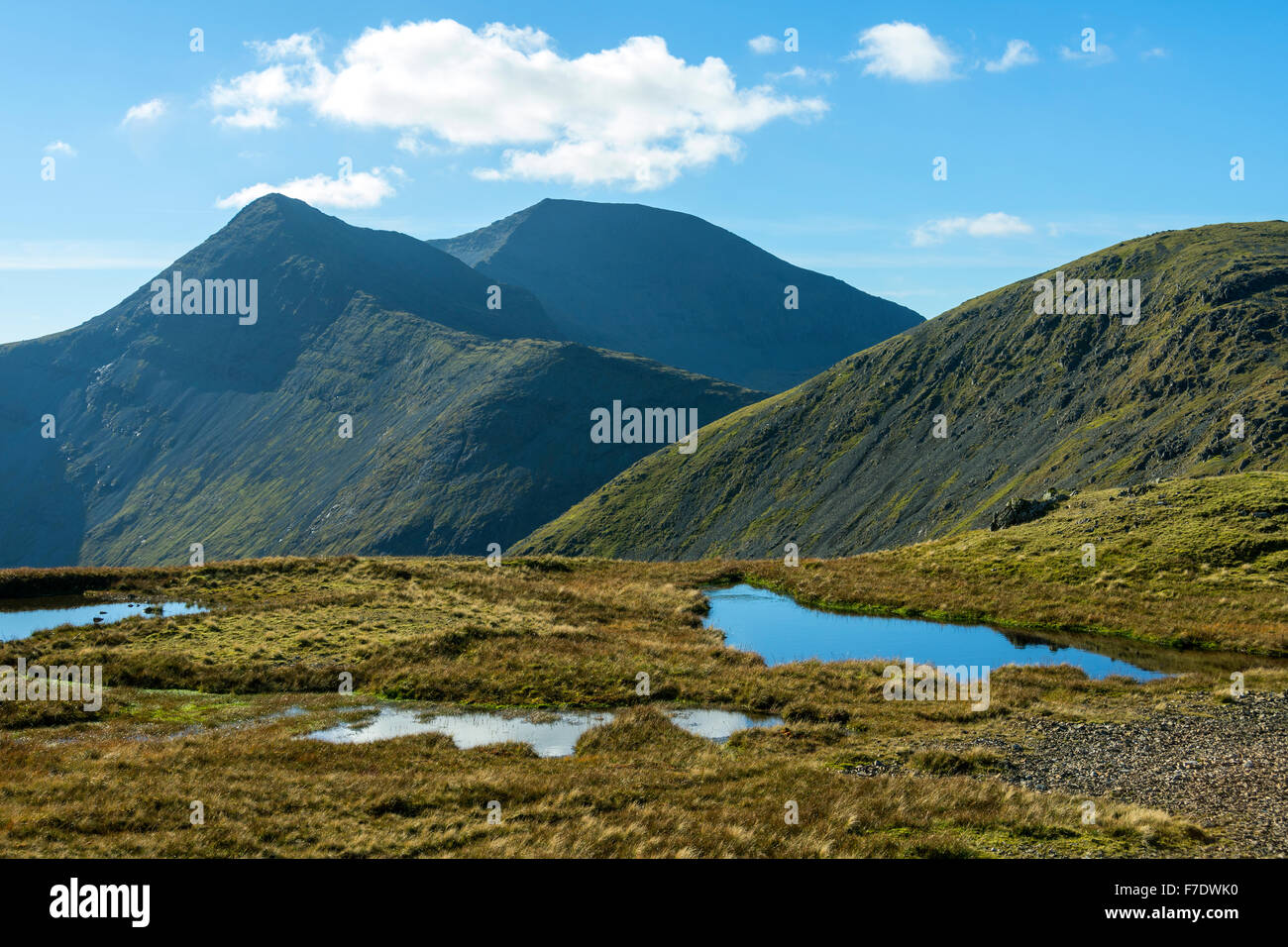 A' Chioch and Ben More from the ridge to An Cruachan on the east ridge of Beinn Fhada, Isle of Mull, Argyll & Bute, Scotland, UK Stock Photo