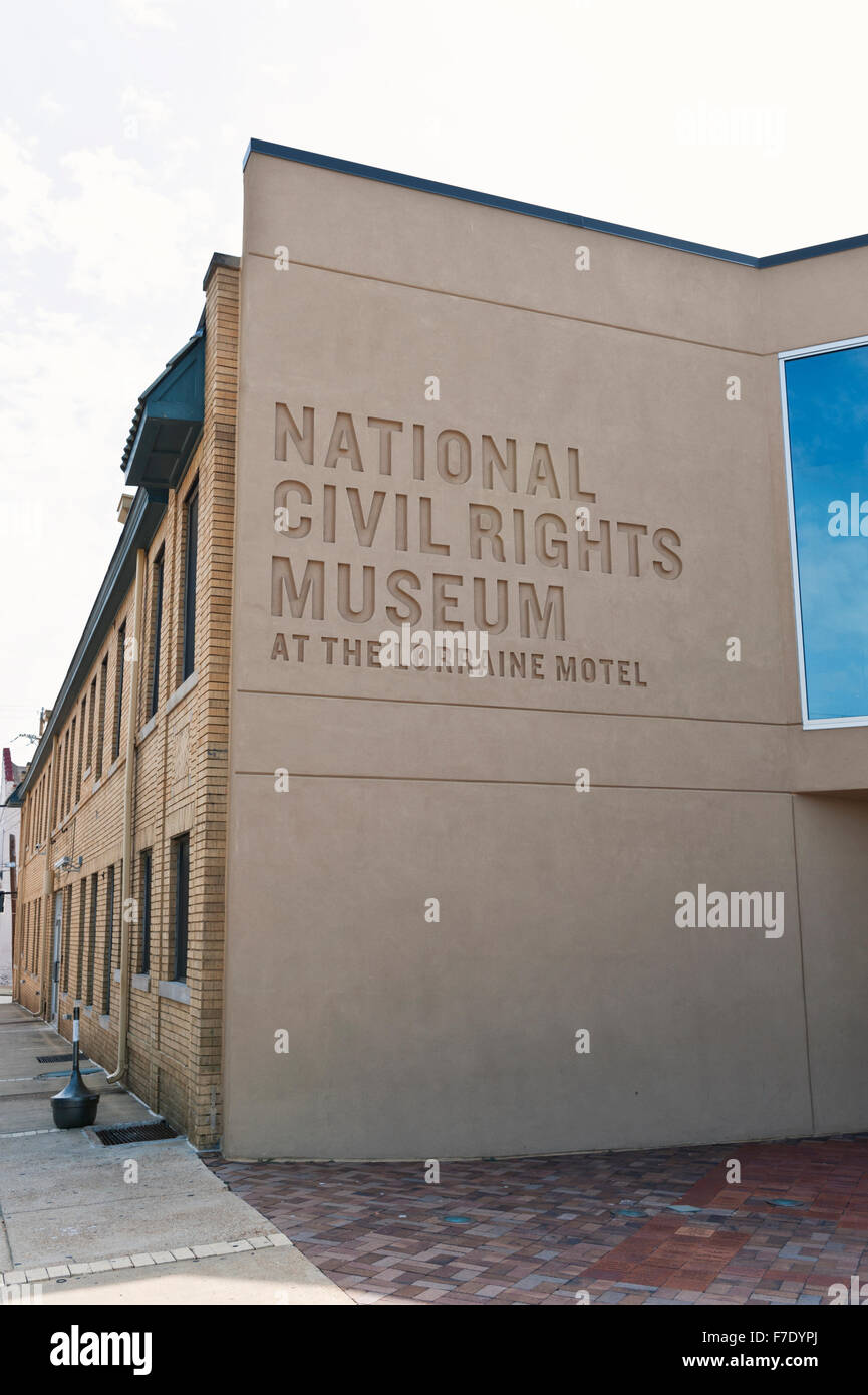 The National Civil Rights Museum at the Lorraine Hotel in Memphis Tennessee where Martin Luther King assassinated in 1968 Stock Photo