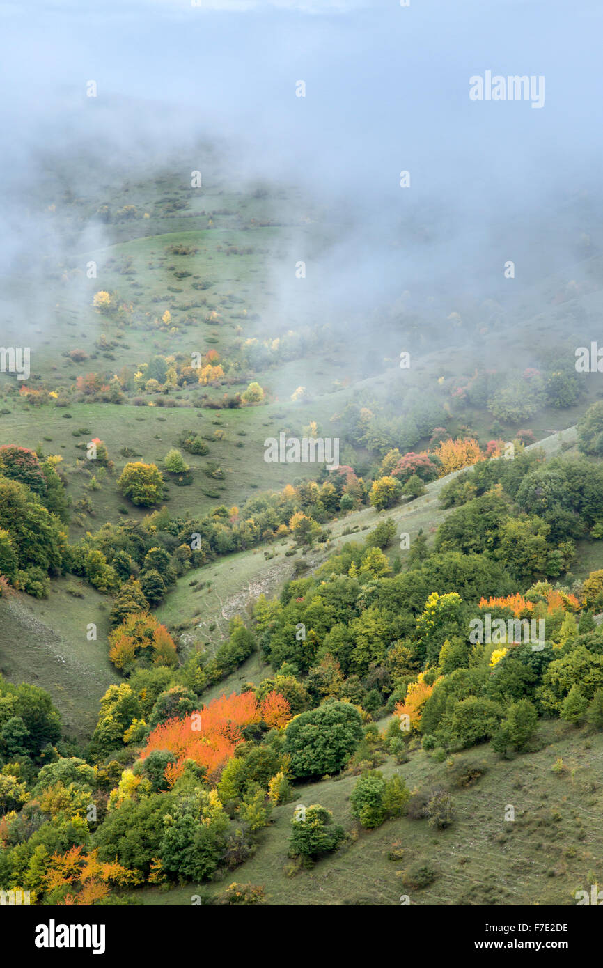 Fog and Colorfull HIllside, Abruzzo, Italy Stock Photo - Alamy