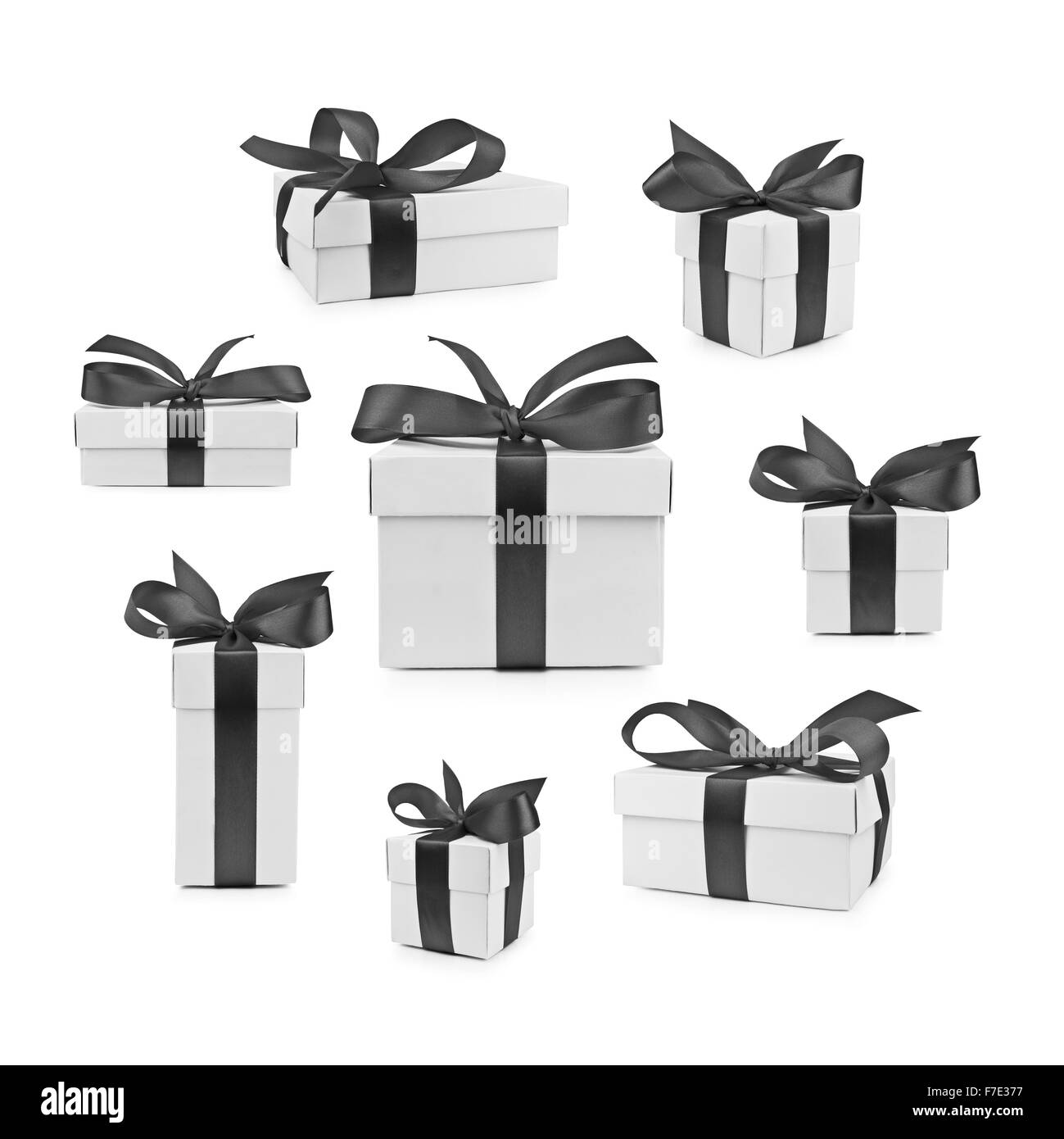 set of gift box isolated Stock Photo