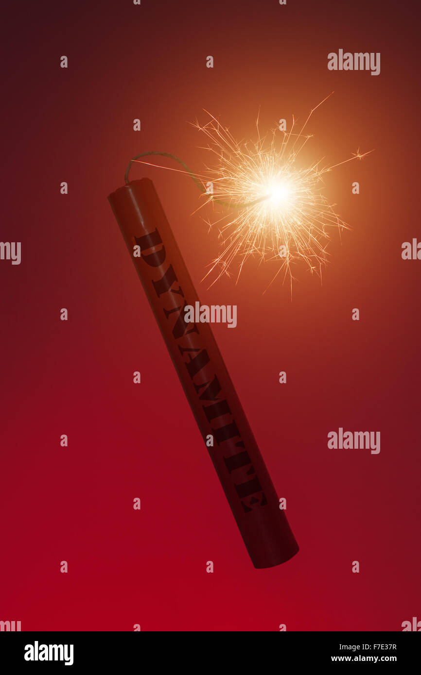 conflagrant dynamite stick close up Stock Photo