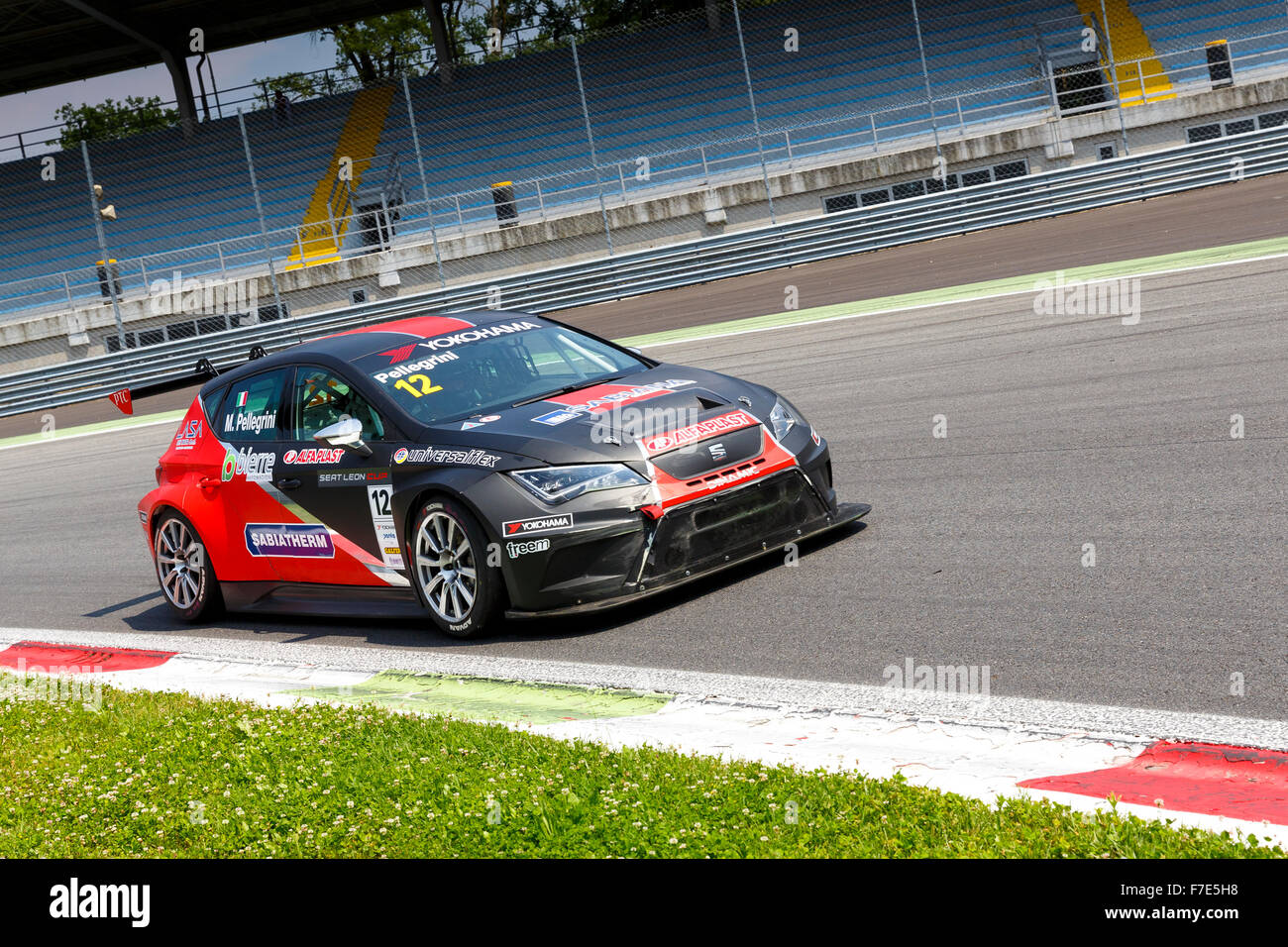 Monza, Italy - May 30, 2015: SEAT Leon Cup Racing of Dinamic driven  by PELLEGRINI Marco during the Seat Leon Cup - Race Stock Photo