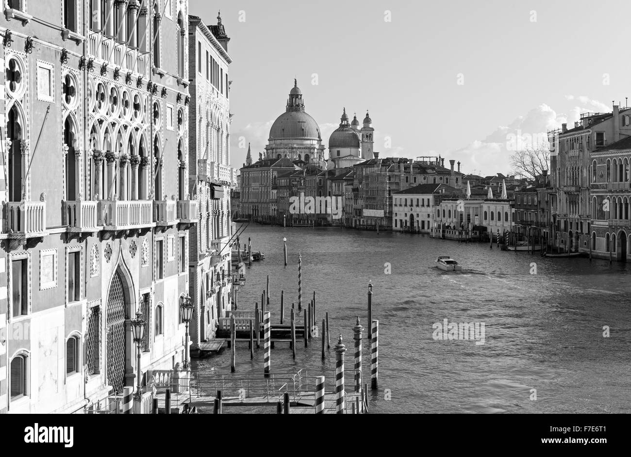 Italy, Venice, panoramic view of the Canal Grande from Dell'Accademia bridge Stock Photo