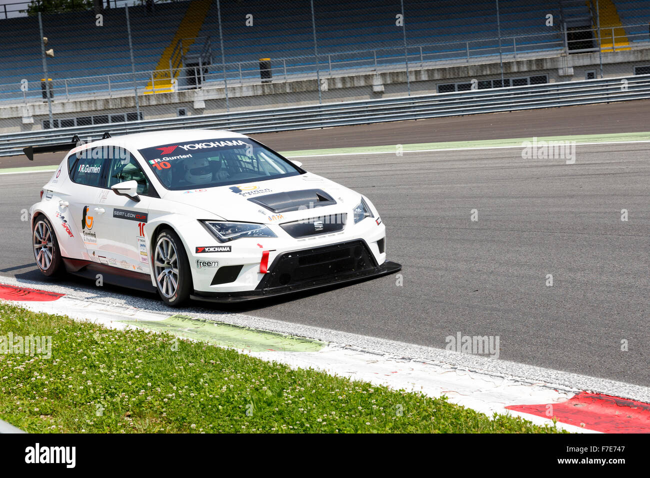 Monza, Italy - May 30, 2015: SEAT Leon Cup Racing of LRM team driven  by GURRIERI Raffaele during the Seat Leon Cup - Race Stock Photo