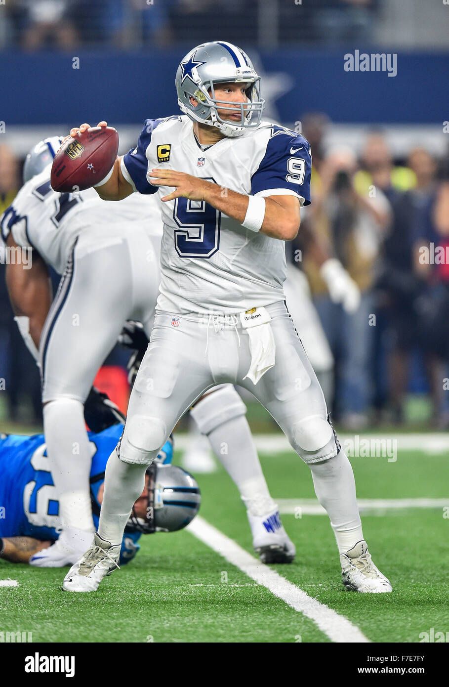 Nov 22, 2015; Miami Gardens, FL, USA; Dallas Cowboys quarterback Tony Romo  (9) smiles after defeating the Miami Dolphins 24-14 at Sun Life Stadium.  The Cowboys won 24-14. Mandatory Credit: Steve M …