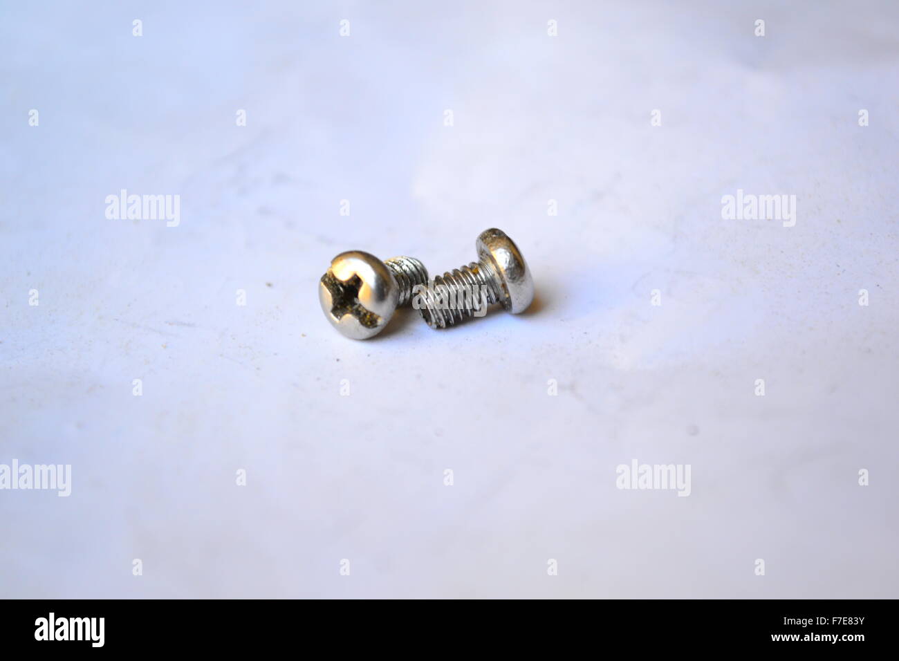 twin short screws Stock Photo
