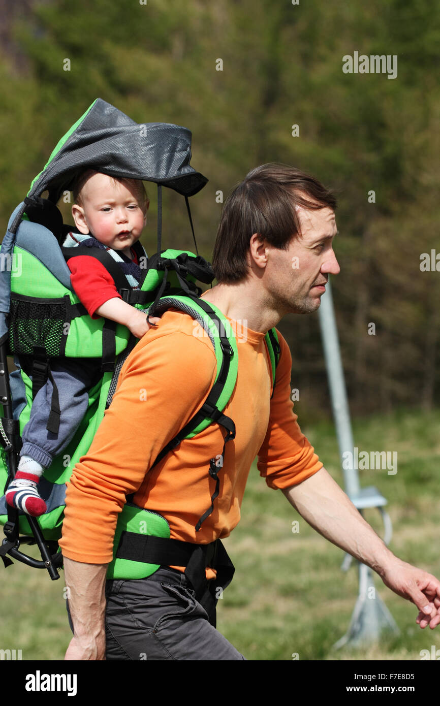 1 year old in baby carrier