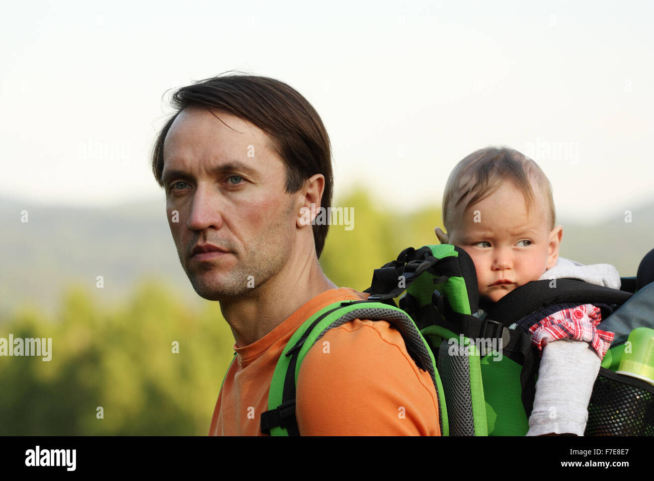 1 year old in baby carrier