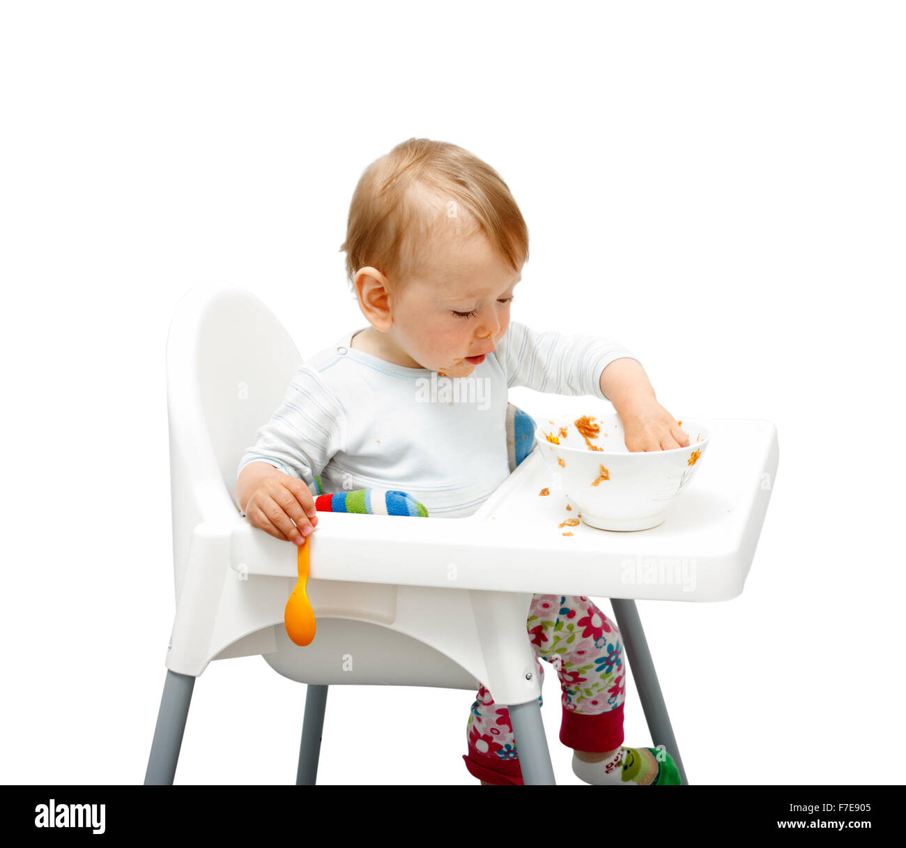 Baby Boy Eating Stock Photo Alamy