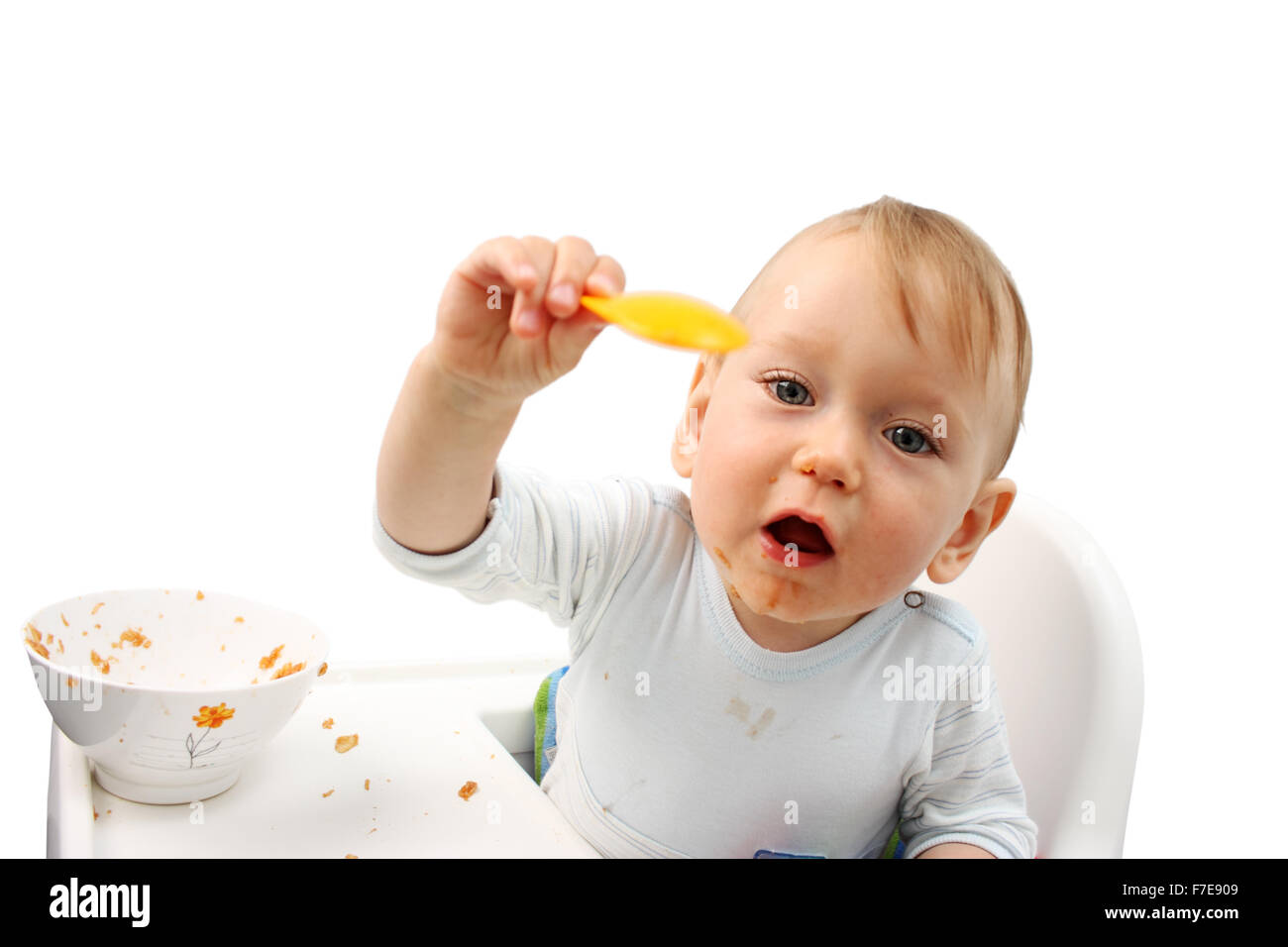 Baby Boy Eating Stock Photo Alamy