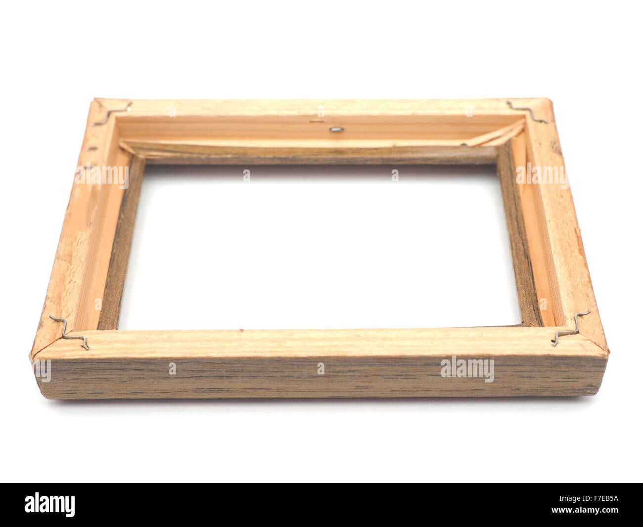 Wooden photo frame on a white background Stock Photo - Alamy