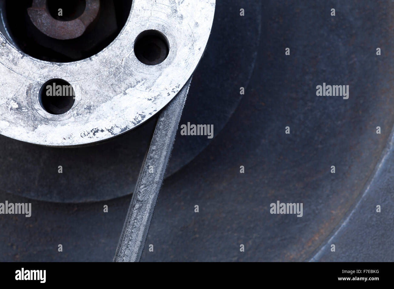 vintage machinery background or close-up of wheels mechanism Stock Photo