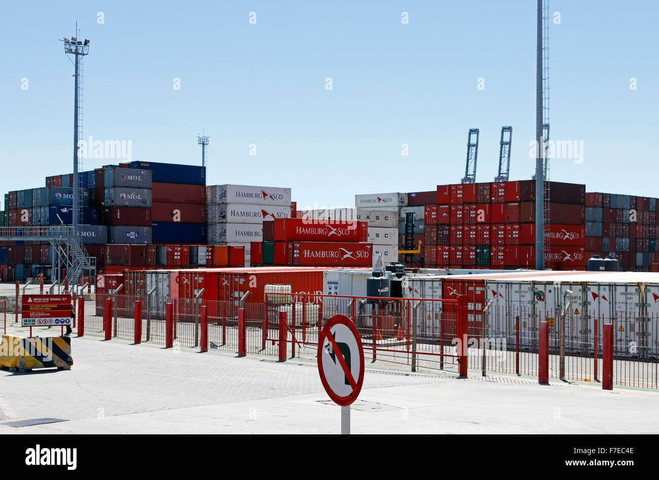 containers at the Port in Montevideo Uruguay Stock Photo