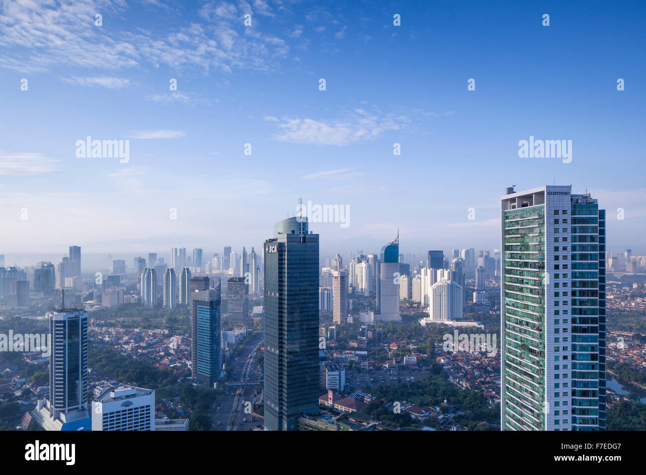 Indonesia, Jakarta, Financial district at dawn Stock Photo