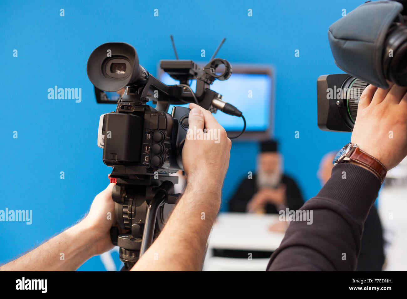 Covering an event with a video camera Stock Photo Alamy