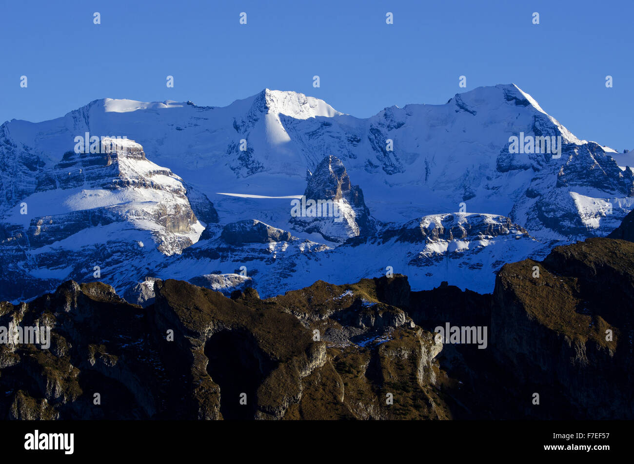 Blüemlisalp above Kiental, Bernese alps, Switzerland Stock Photo - Alamy
