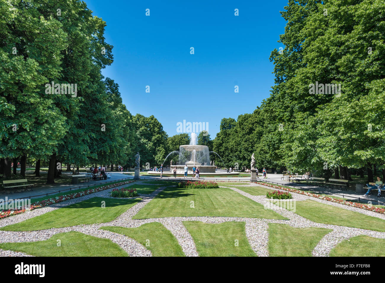 Ogród Saski Park, Pilsudski Square, historic centre, Warsaw, Mazovia Province, Poland Stock Photo