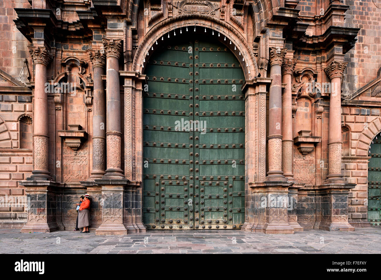 Entrance to the Cathedral, Plaza de Armas, Cusco Province, Cusco Province, Peru Stock Photo