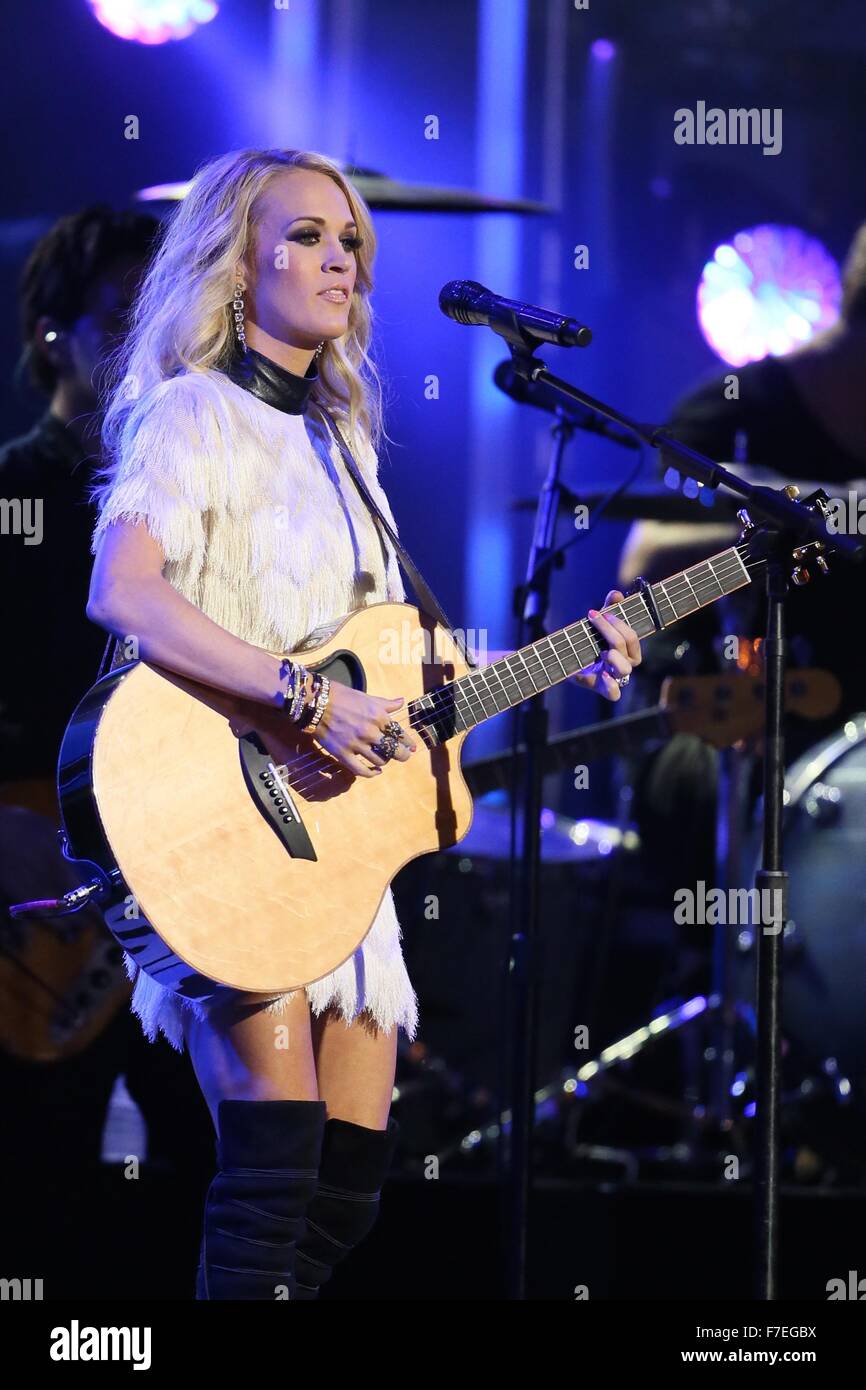 Carrie Underwood seen performing live on Jimmy Kimmel Live Featuring