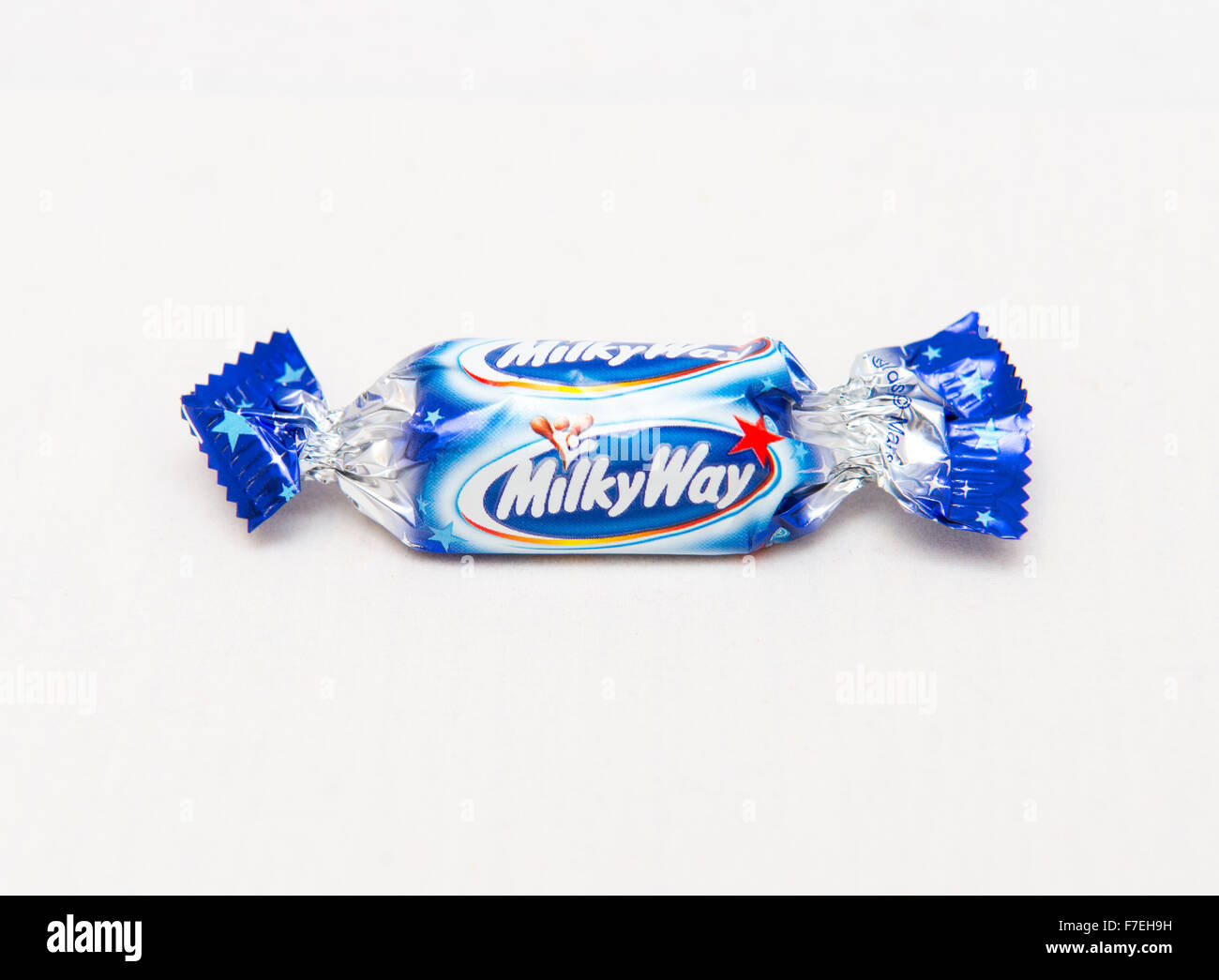 A Milky Way chocolate from a tin of Celebrations. Stock Photo