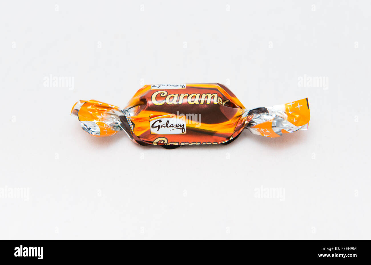 A Galaxy Caramel chocolate from a tin of Celebrations. Stock Photo