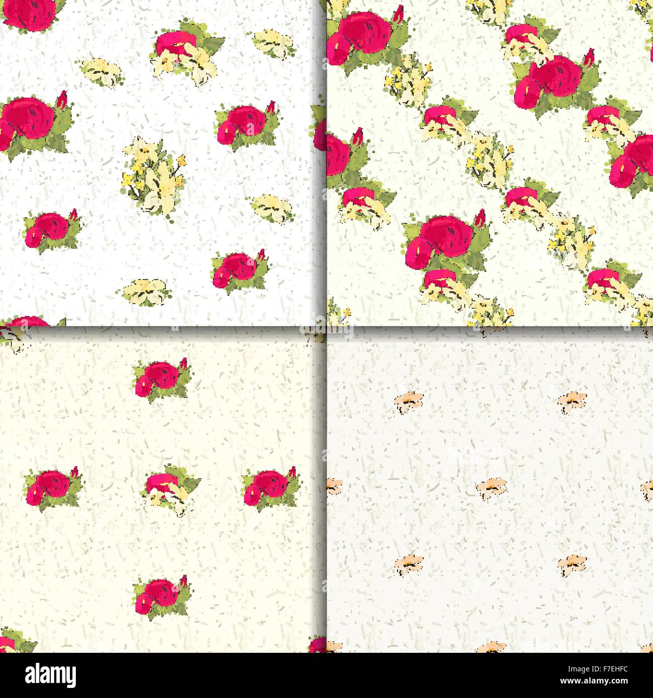 Seamless floral pattern set with peonies Stock Vector Image & Art - Alamy