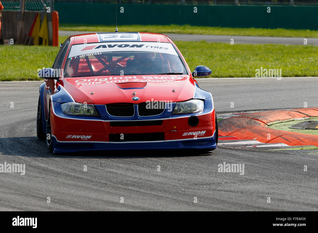 Monza, Italy - May 30, 2015: Bmw E90 of Hexagon Moto team, driven by MONTALI Fabrizio during the C.I. Turismo Endurance - Race in Autodromo Nazionale di Monza Circuit on May 30, 2015 in Monza, Italy. Stock Photo