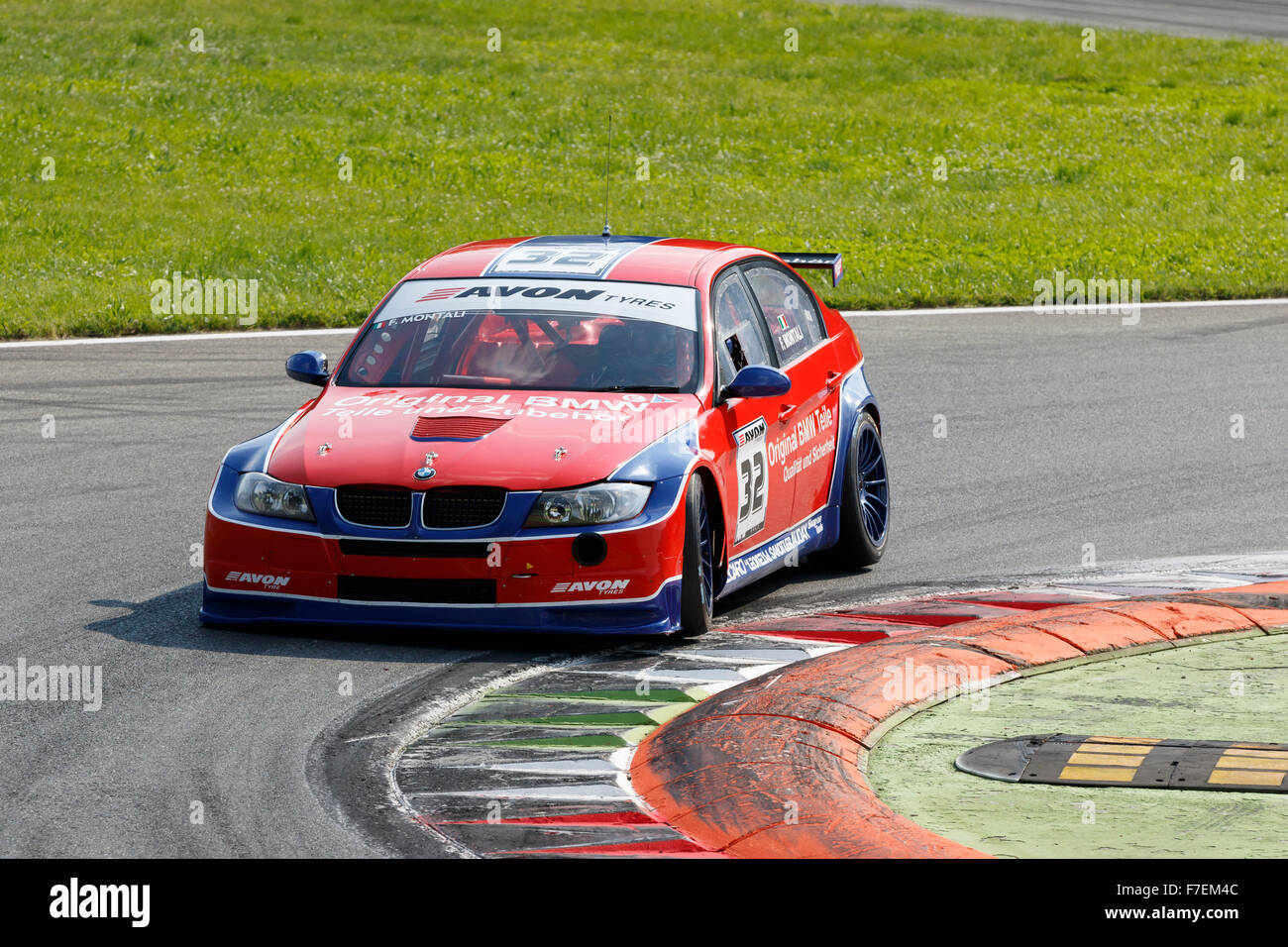Monza, Italy - May 30, 2015: Bmw E90 of Hexagon Moto team, driven by MONTALI Fabrizio during the C.I. Turismo Endurance - Race in Autodromo Nazionale di Monza Circuit on May 30, 2015 in Monza, Italy. Stock Photo
