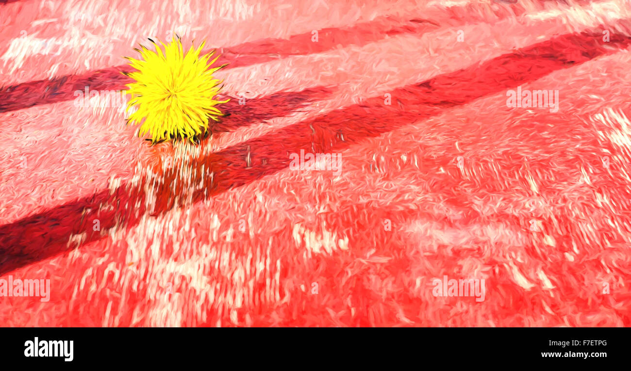 The 'Yellow Dandelion on Red Oil Painting Fusion' combines an original photograph I have taken with an oil style effect Stock Photo
