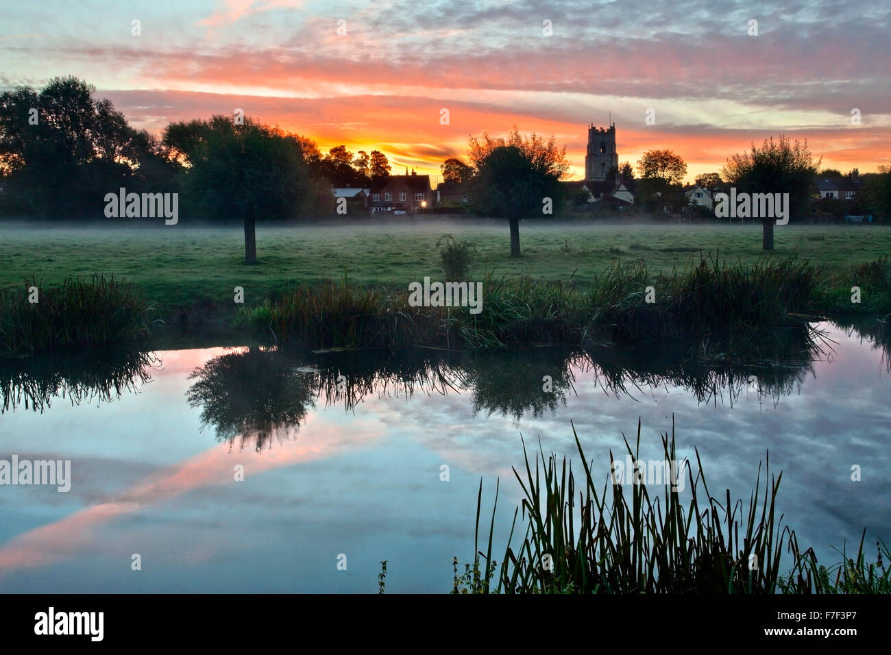 Sudbury Water Meadows at Dawn Sudbury Suffolk England Stock Photo Alamy