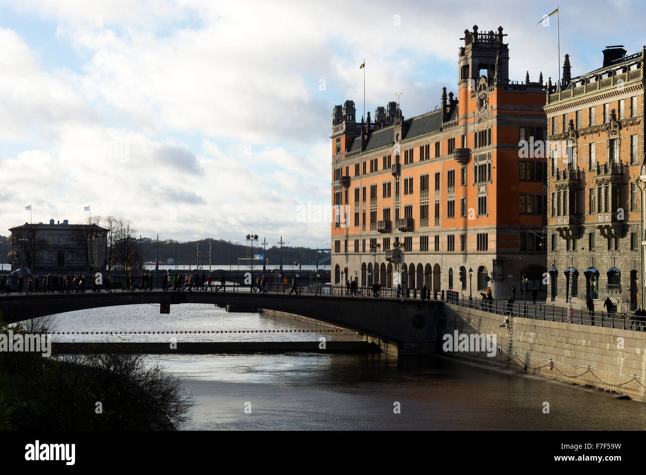 The Beautiful Rosenbad Building [Rose Bath] in Stromgatan Stockholm Sweden Stock Photo