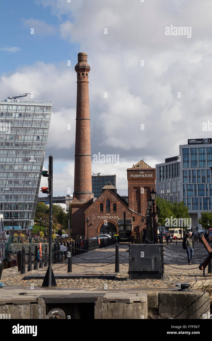 Albert Dock Pump House Liverpool Stock Photo Alamy