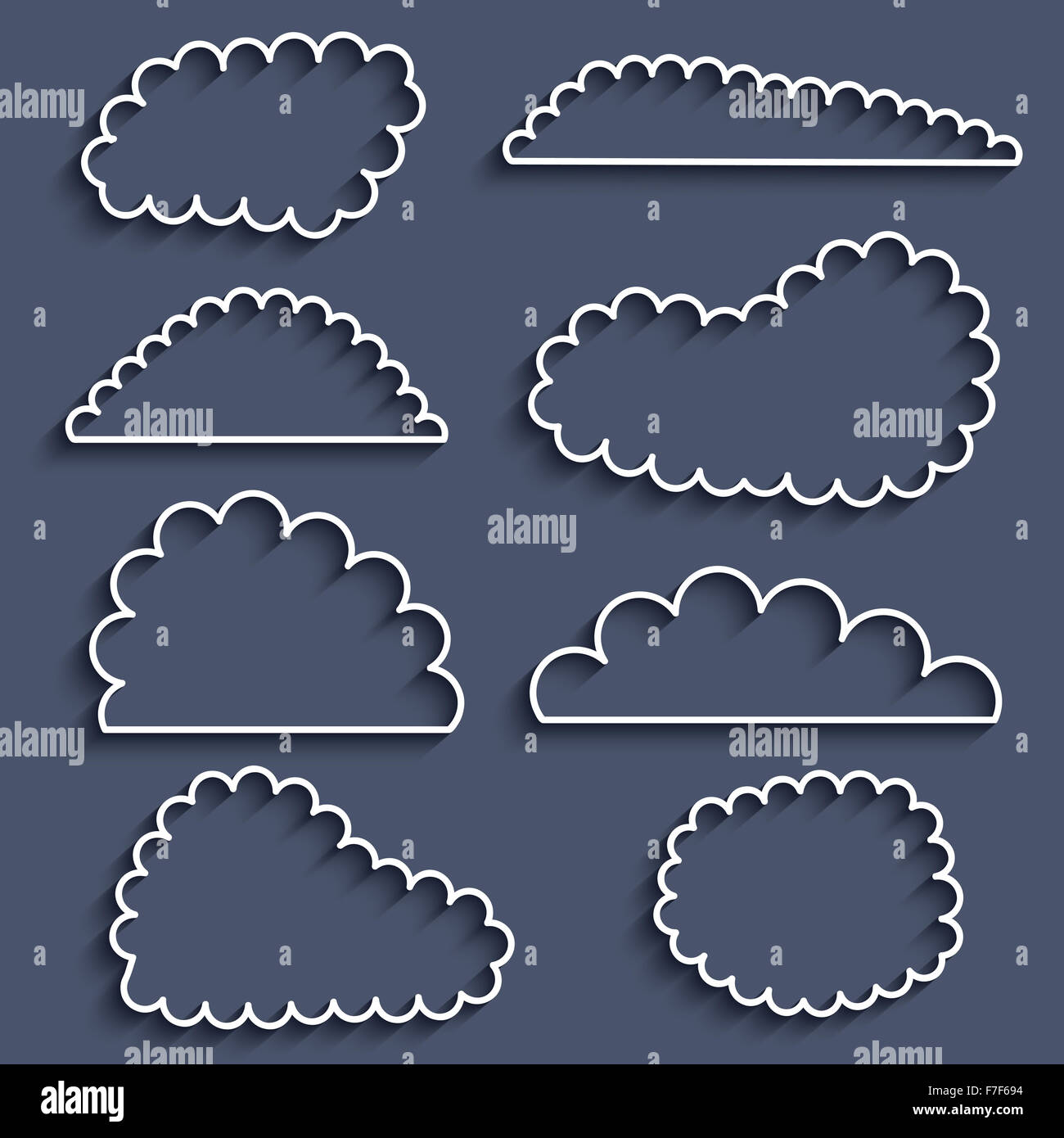 Collection of modern cloud icons Stock Photo