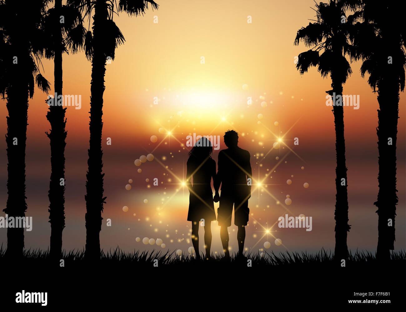 Holding hands silhouette hi-res stock photography and images - Alamy