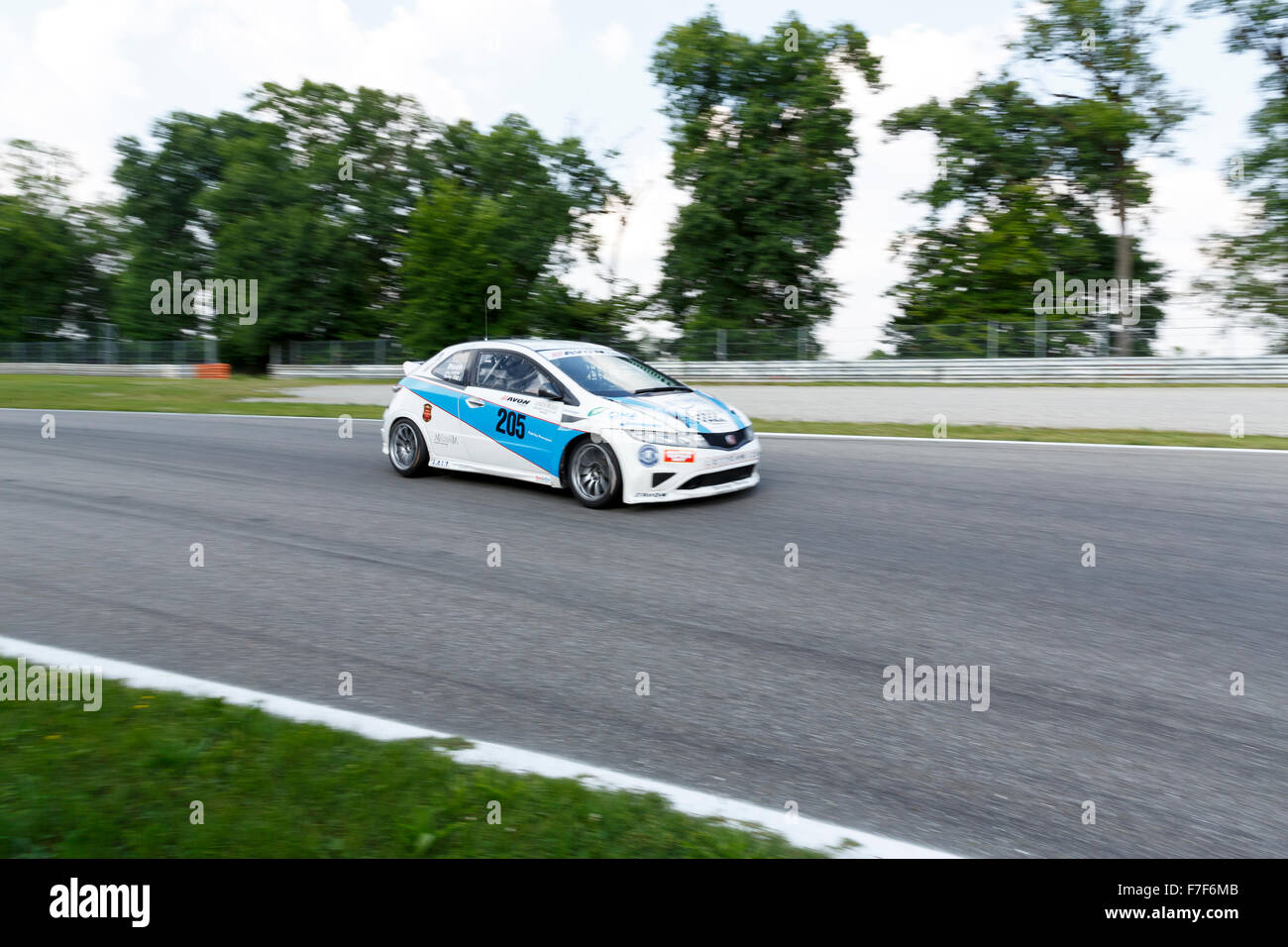 Monza, Italy - May 30, 2015: Honda Civic of A.S.D. SUPER team, driven  by PICCIN Samuele - DALL'ANTONIA Romy during the C.I. Stock Photo