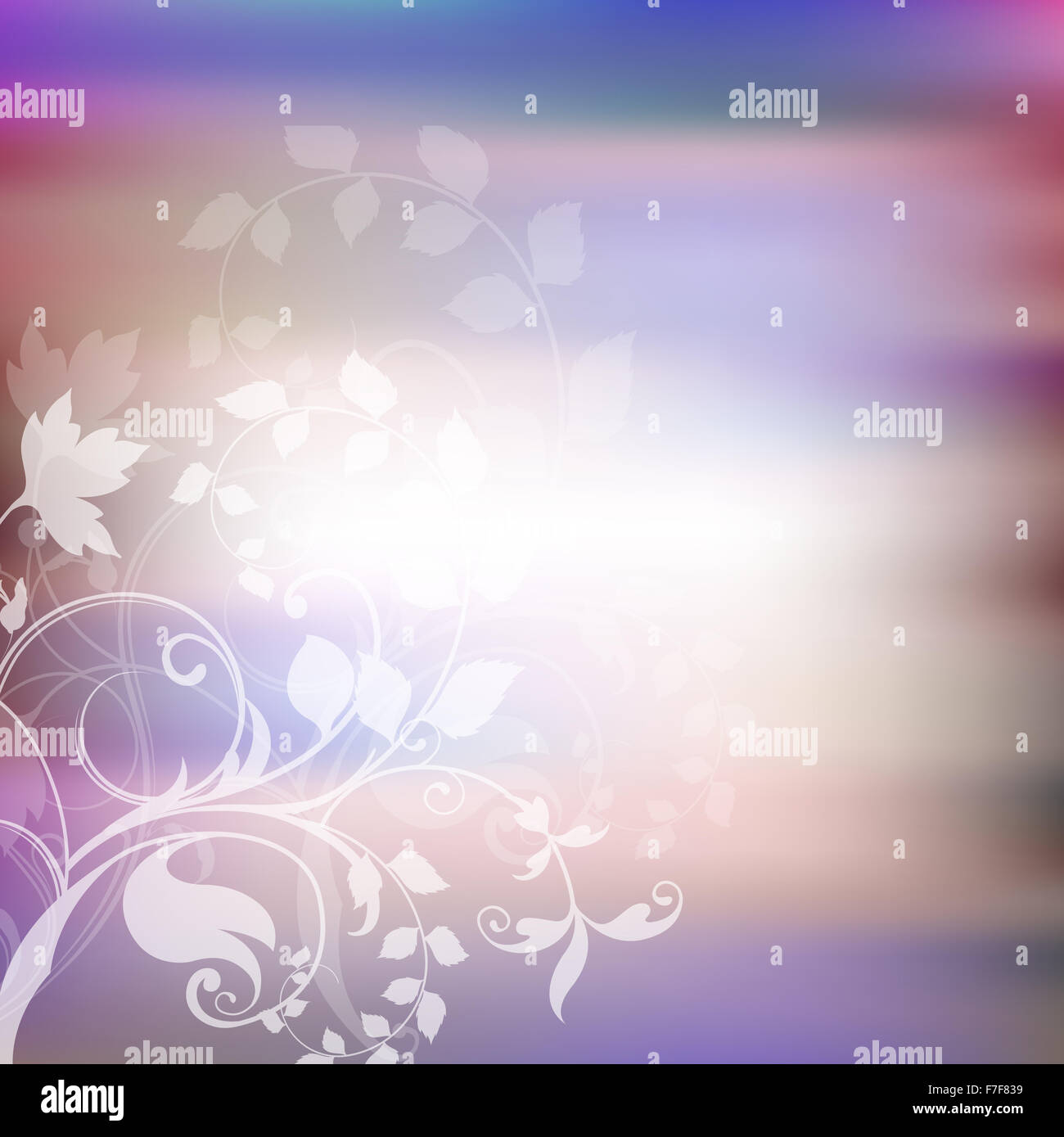 Abstract blur background with a decorative floral design Stock Photo