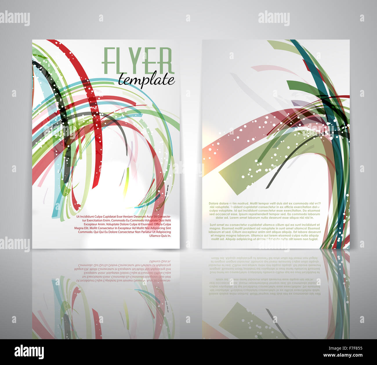 Double sided flyer template with abstract design Stock Photo